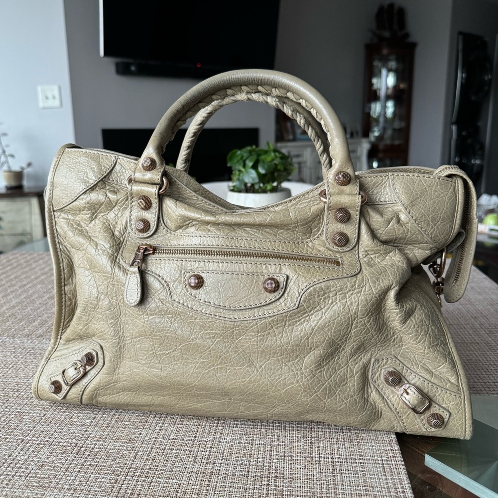 Balenciaga City Bag Taupe Leather